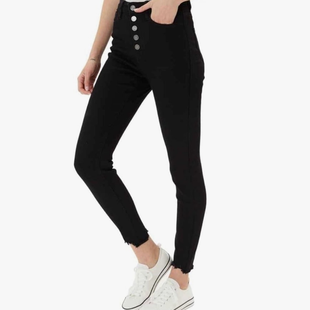 High-Waisted Black Skinny Jeans